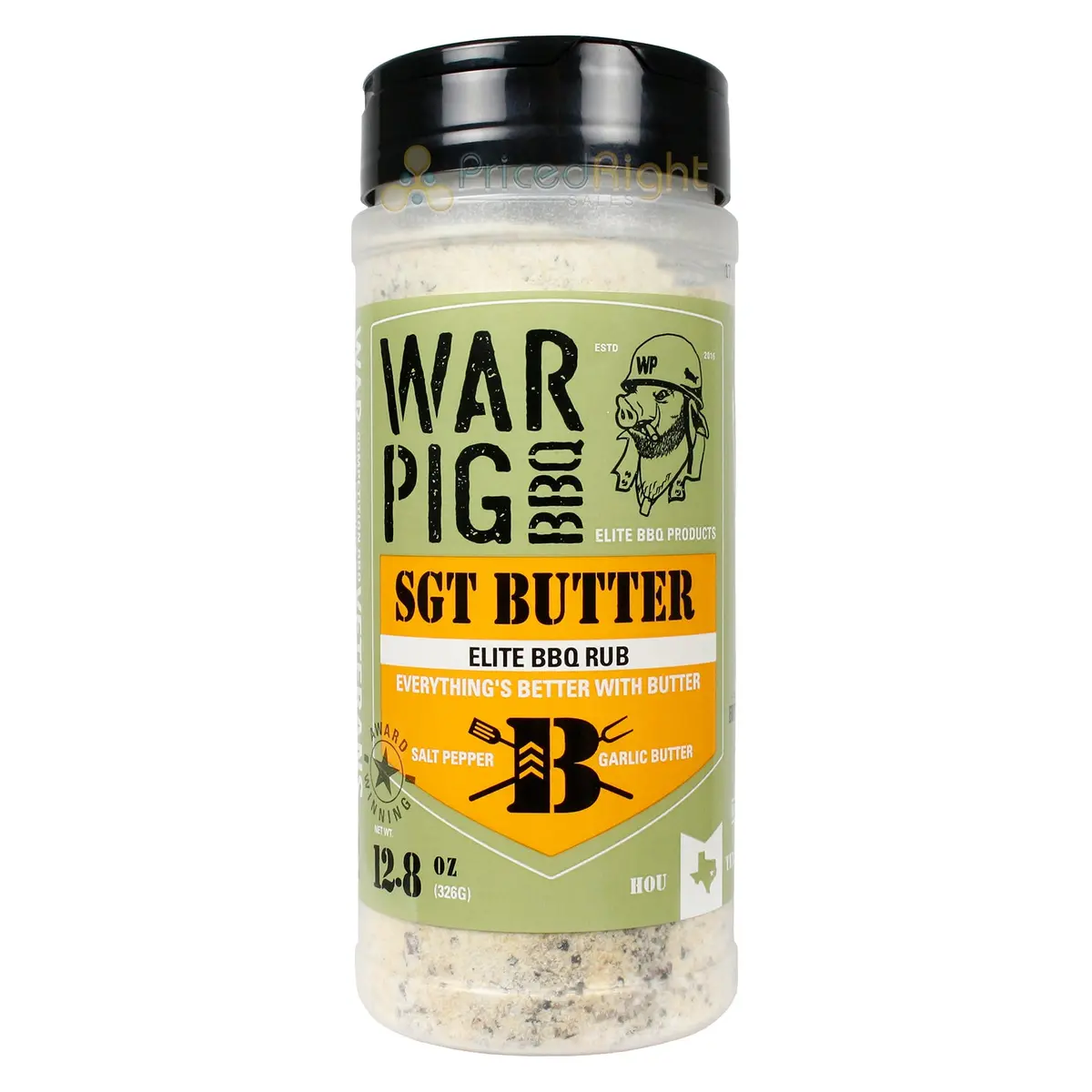 War Pig Sgt Butter Elite Bbq Rub Salt Pepper Garlic Butter Gluten Free 12.8 Oz 1