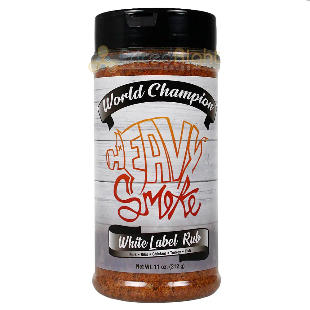 Heavy Smoke White Label Bbq Rub And Seasoning 11 Oz Bottle For Pork Ribs Chicken 1