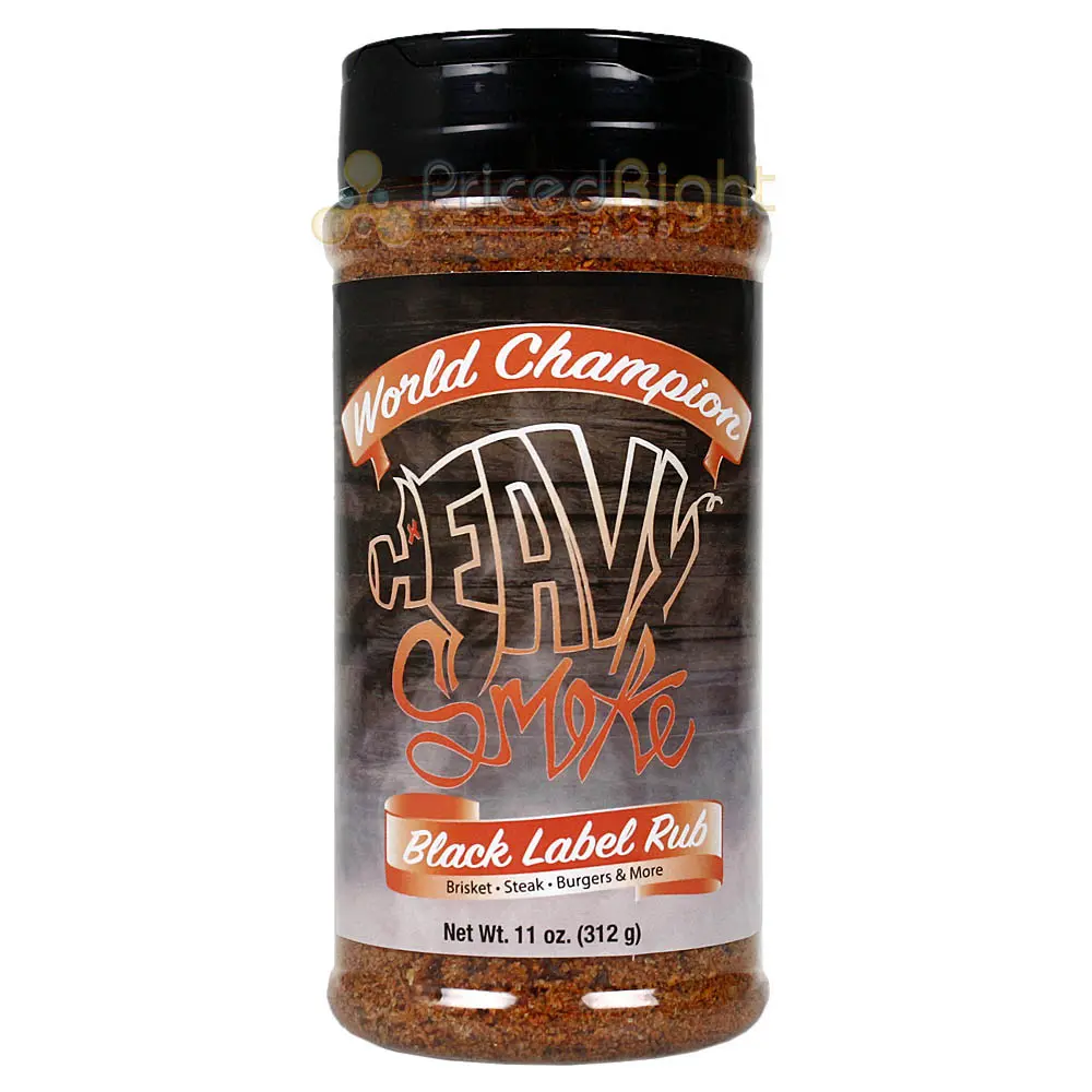 Heavy Smoke Black Label Rub 11 Oz Bottle Bbq Seasoning For Brisket Steak Burgers 1