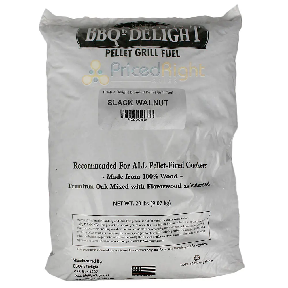 Bbqr's Delight Black Walnut Cooking Pellets 20Lb All Natural Robust Smoke 00383 1