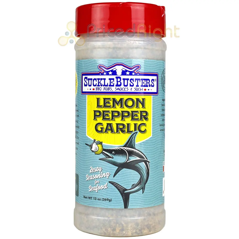 Suckle Busters 13 Oz Lemon Pepper Garlic Seasoning Competition Rated Gluten Free 1
