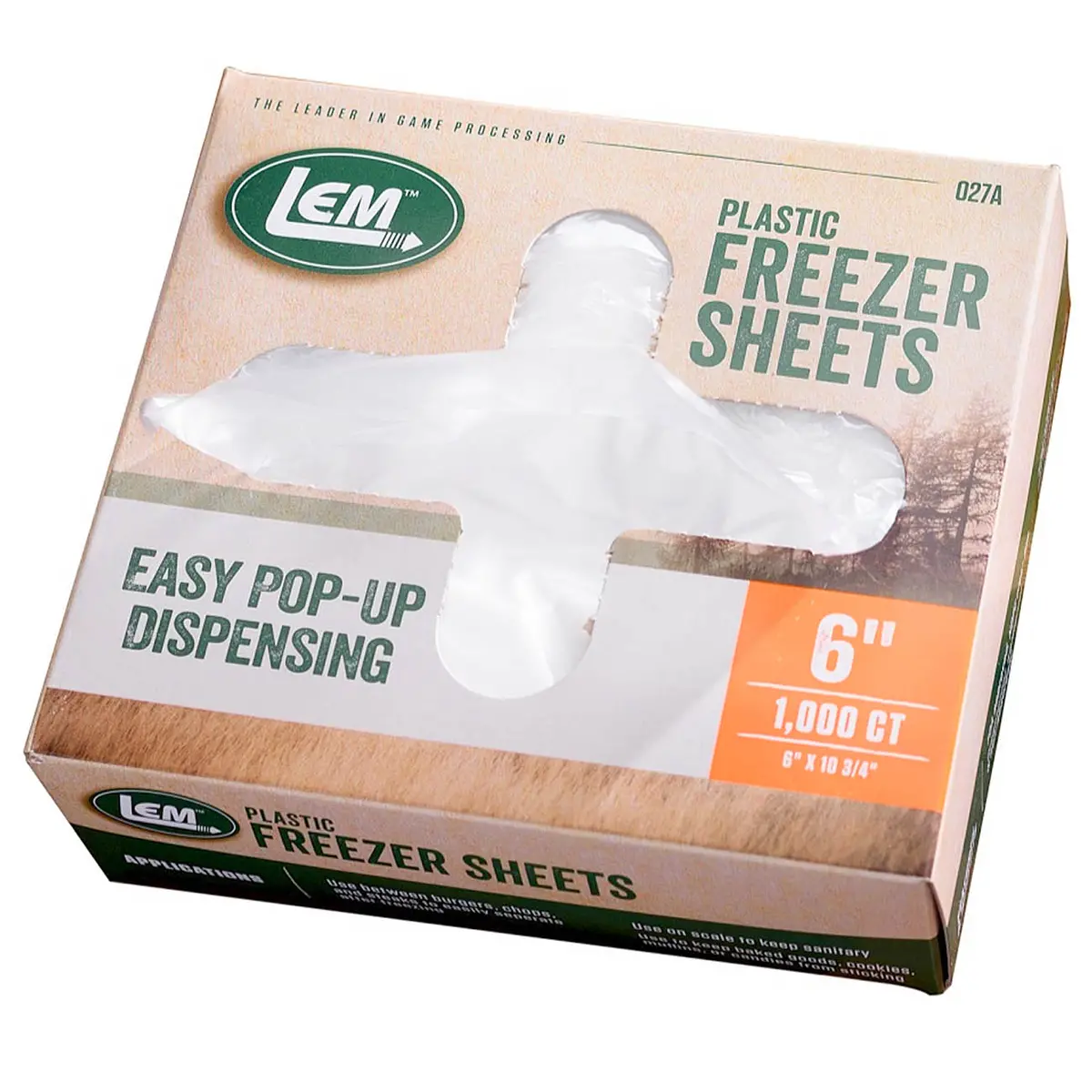 Lem 1000 Count 6"X10.75" Plastic Freezer Sheets Fda Approved Microwave Safe 027A 1