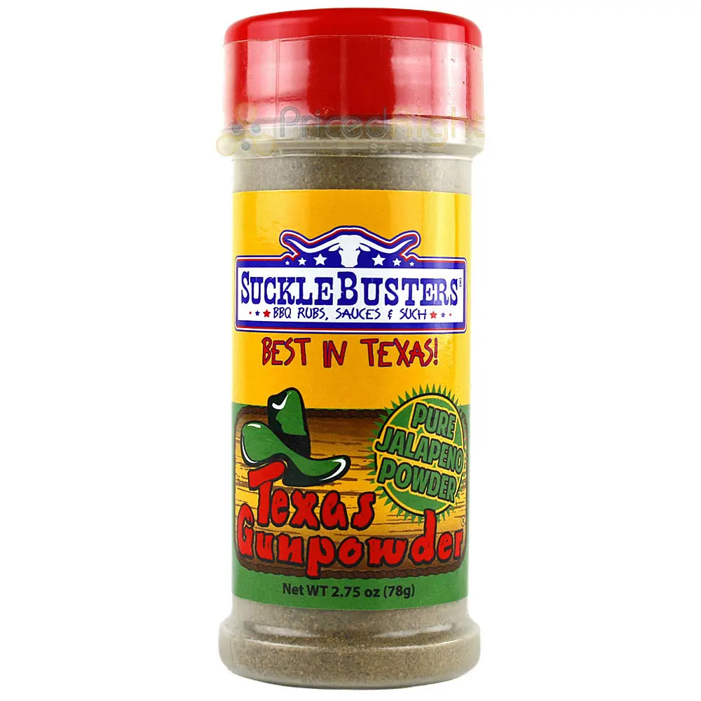 Suckle Busters 2.75 Oz Texas Gunpowder Pure Jalapeno Powder Dry Rub Spicy Hot 1