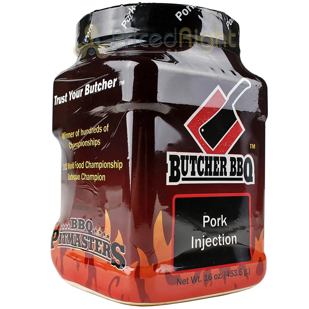 Butcher Bbq Pork Injection Or Marinade 16 Oz. Deep Pork Flavor Gluten & Msg Free 1