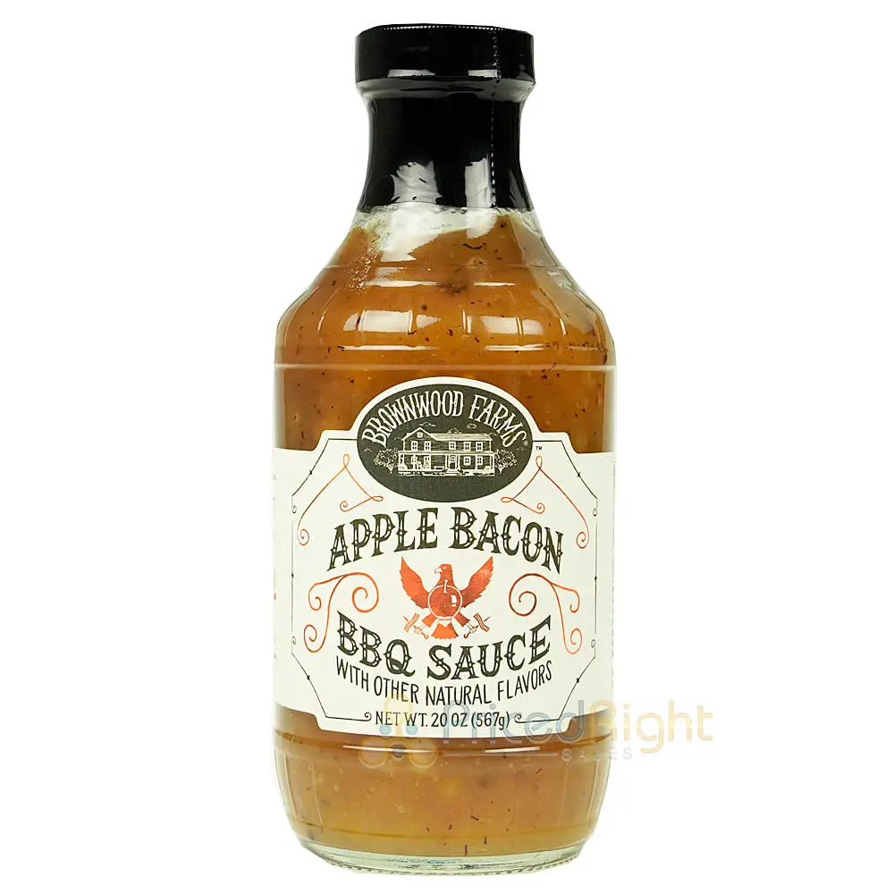 Brownwood Farms Sweet Apple Bacon Bbq Sauce Hickory Applewood Smoked Bacon 20 Oz 1