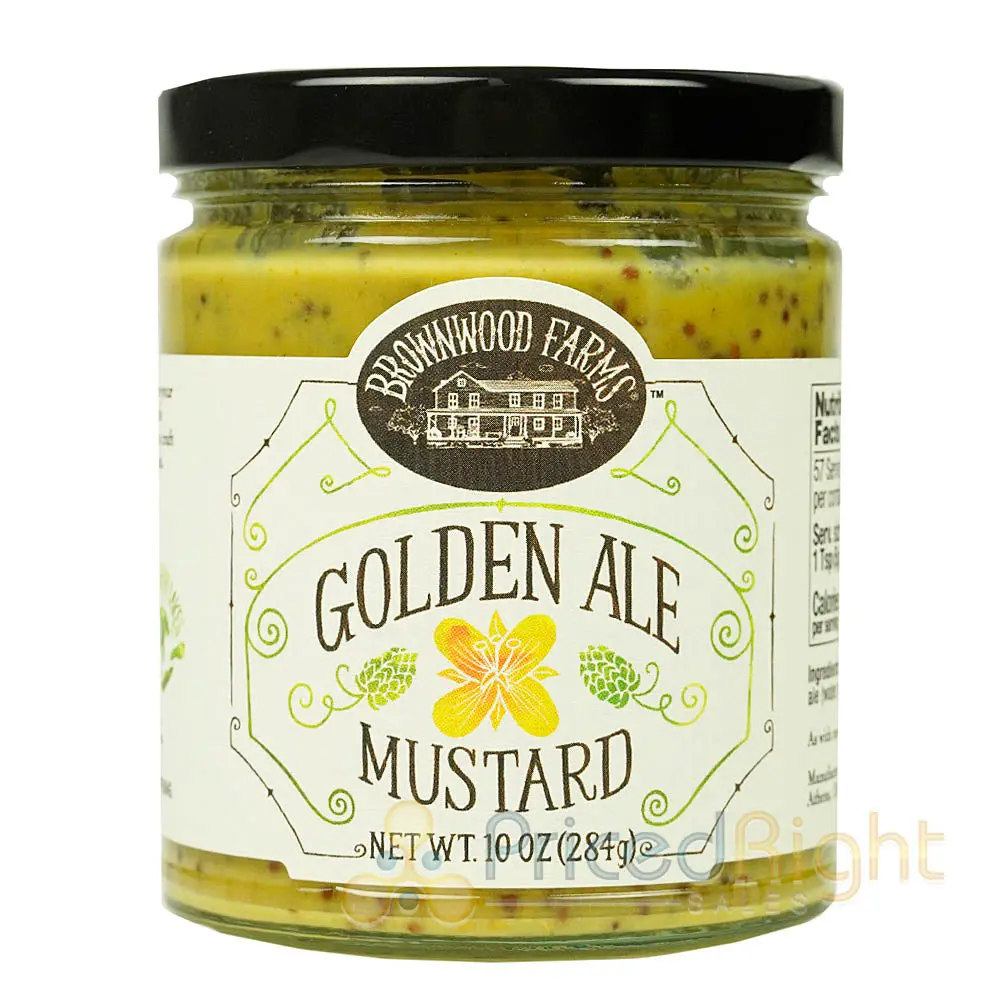 Brownwood Farms Golden Pale Ale Mustard Whole-Grain Pub Style Spread 10 Ounces 1