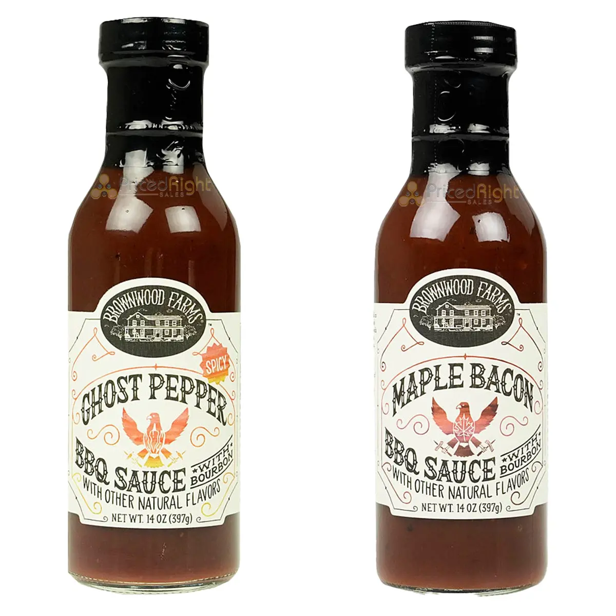Brownwood Farms Ghost Pepper & Maple Bacon Bbq Sauce Bundle 14Oz Bottles 1