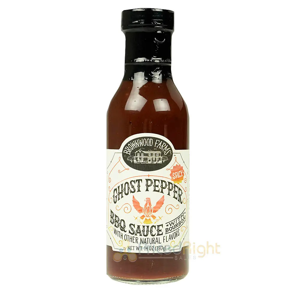Brownwood Farms Ghost Pepper Spicy Hot Bourbon Bbq Sauce Gluten Free 14 Ounces 1