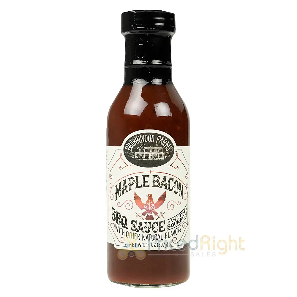 Brownwood Farms Maple Bacon Bbq Sauce With Bourbon And Smokey Applewood 14 Oz 1