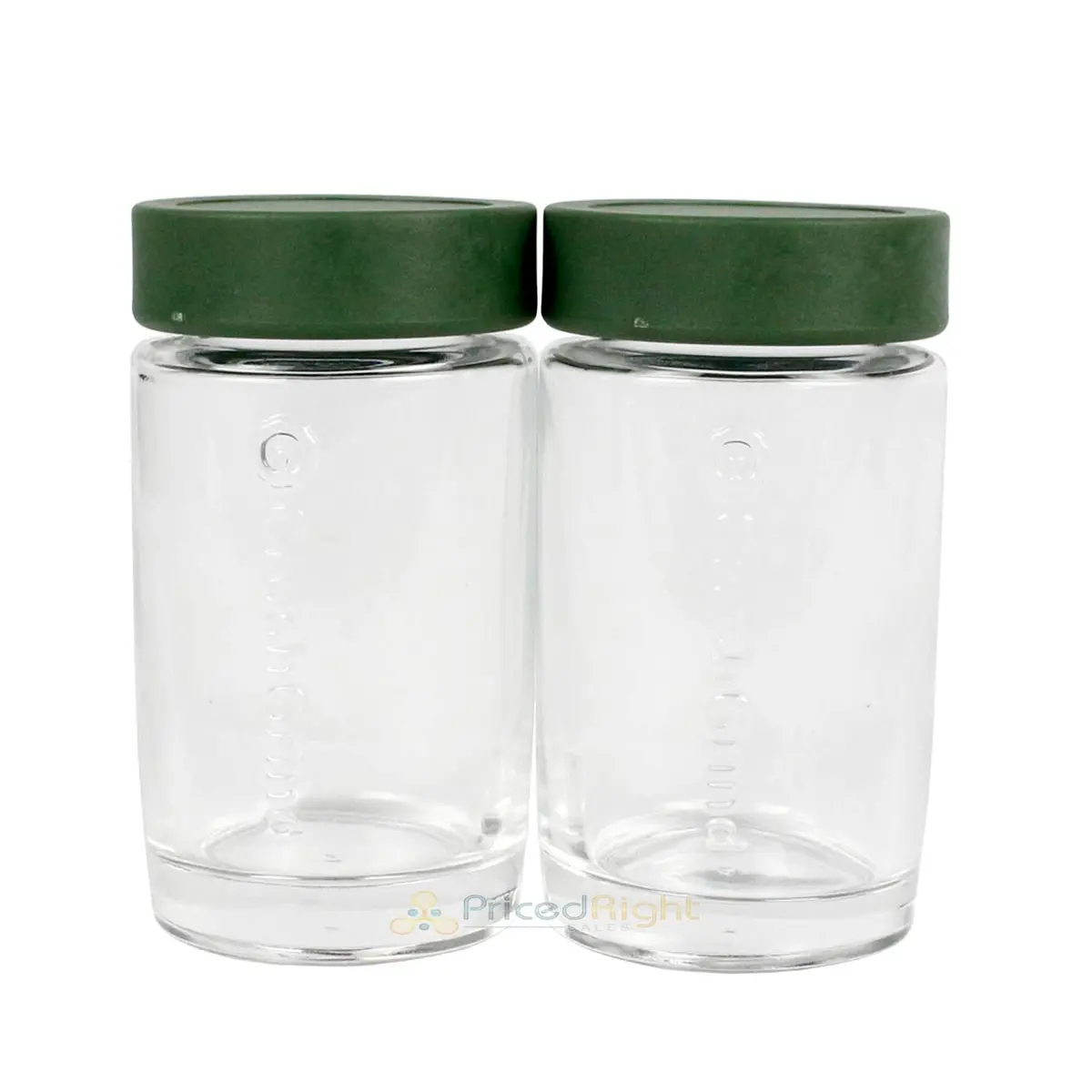 Crushgrind Vaasa Glass Spice Jars Biocomposite Screw On Lid 2 Pc Green 94Mm 1