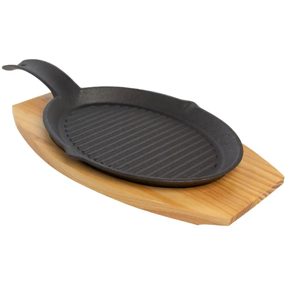 Mr Bar-B-Q Cast Iron Fajita Skillet And Platter Set 06108Y 1