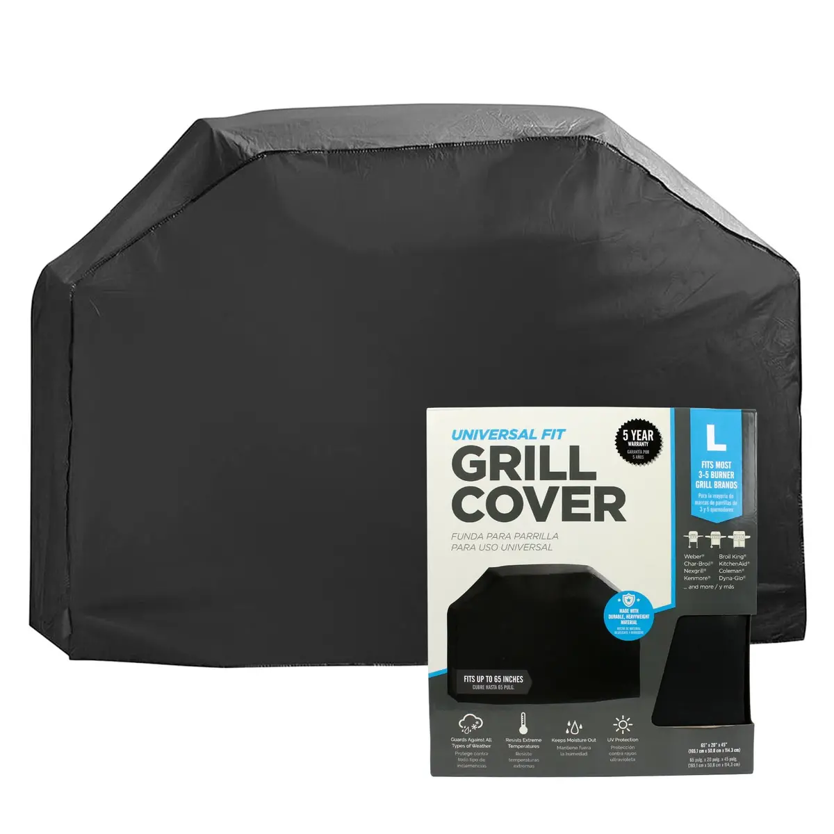 Universal Fit Large Grill Cover Durable Weather Resistant 3-5 Burner 65X20x45" 1