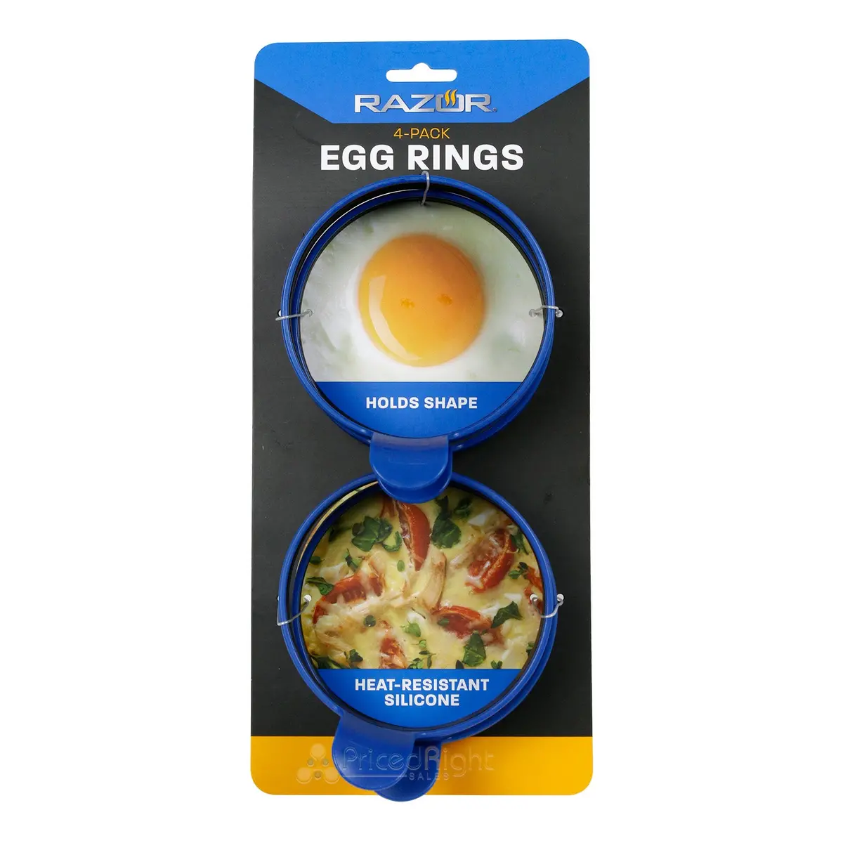 Razor Griddle Egg Rings 4 Pack Heat-Resistant Silicone With Easy-Grip Handles 1