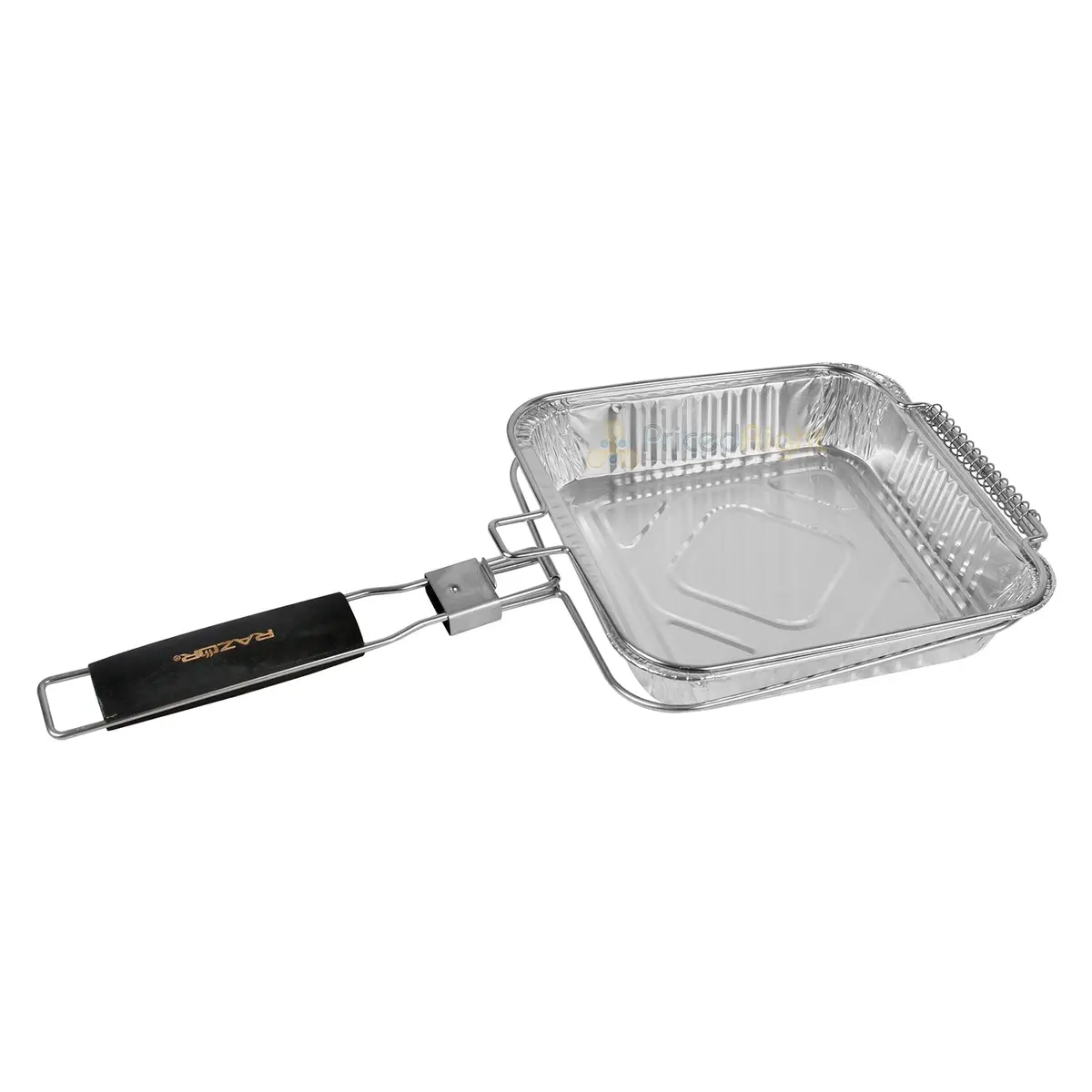 Razor Popcorn Maker With Four Aluminum Foil Pans Wooden Handle And Ring Lock 1