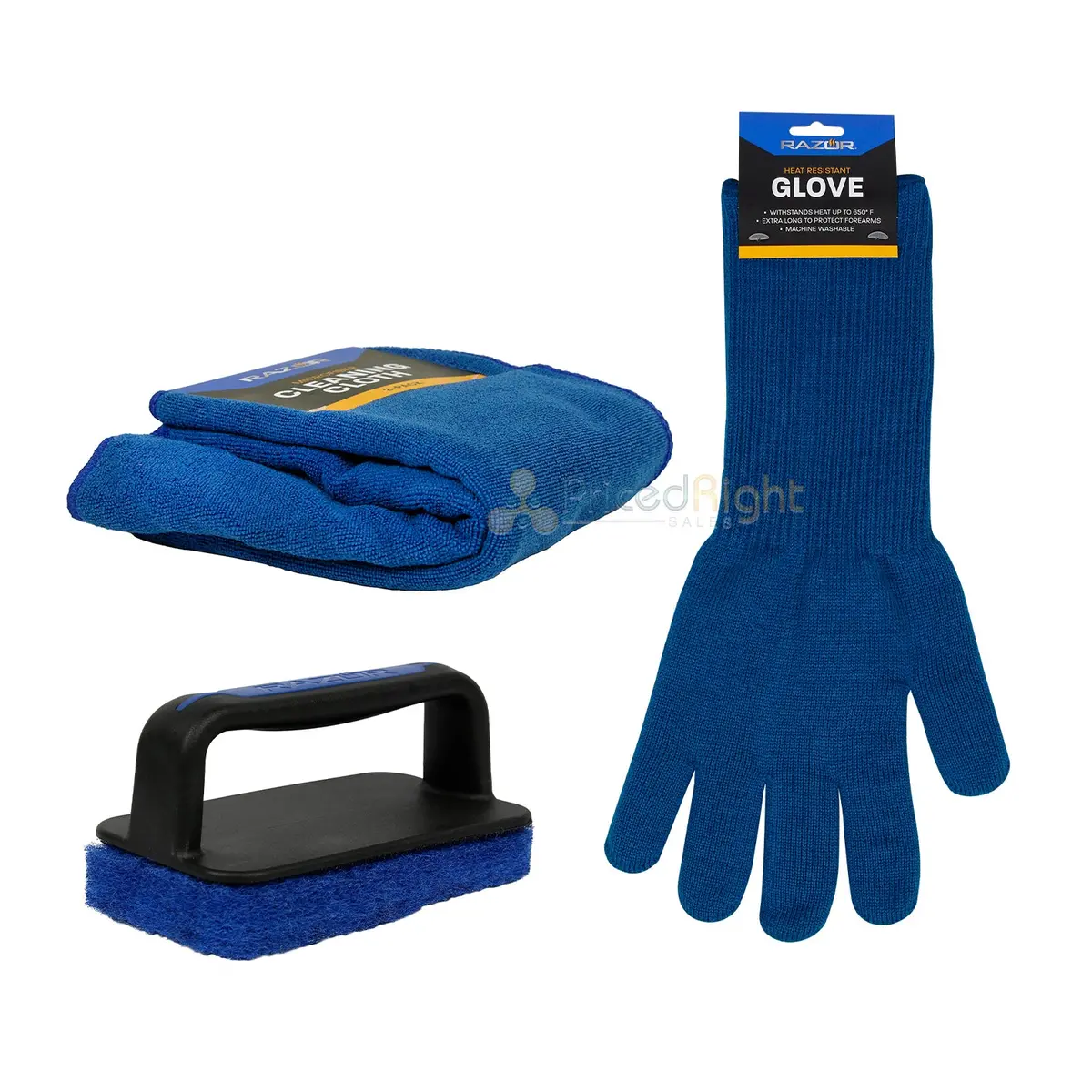 Griddle Cleaning Kit 6 Piece Set With Glove Scrubber Lint Free Towels 08828Rz 1