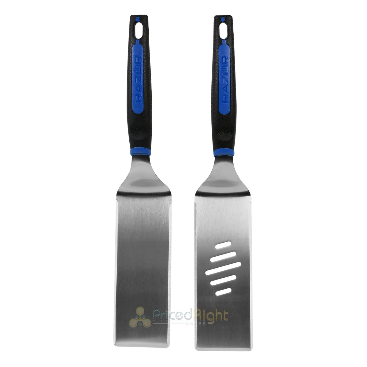 Razor Griddle Spatulas 2-Pack Stainless Steel W/ Stay-Cool Handle & Beveled Edge 1