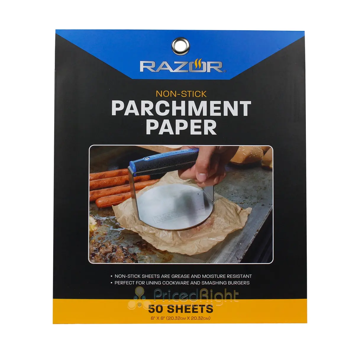 Razor Parchment Paper Non-Stick Liners Moisture-Resistant 8 X 8 Inch 50 Pack 1
