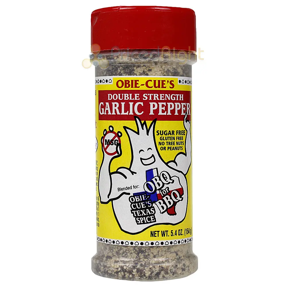 Obie Cue's Garlic Pepper Seasoning Double Strength No Msg Sugar Or Gluten 5.4 Oz 1