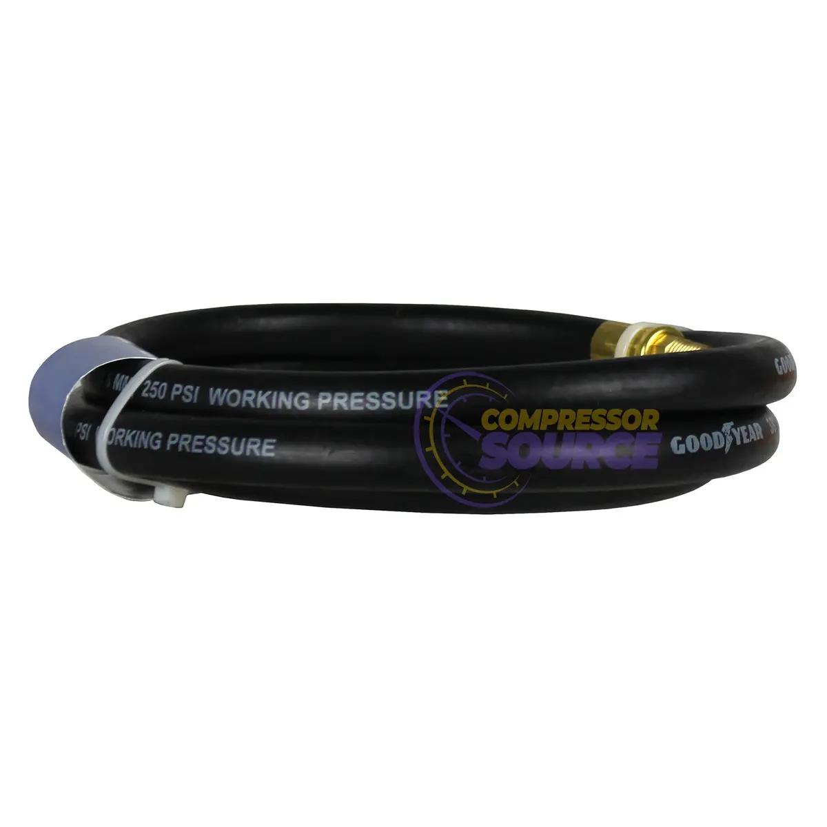 Goodyear 6' X 3/8" Rubber Air Hose Whip 250 Psi 1/4" Npt Usa Made 10324 1