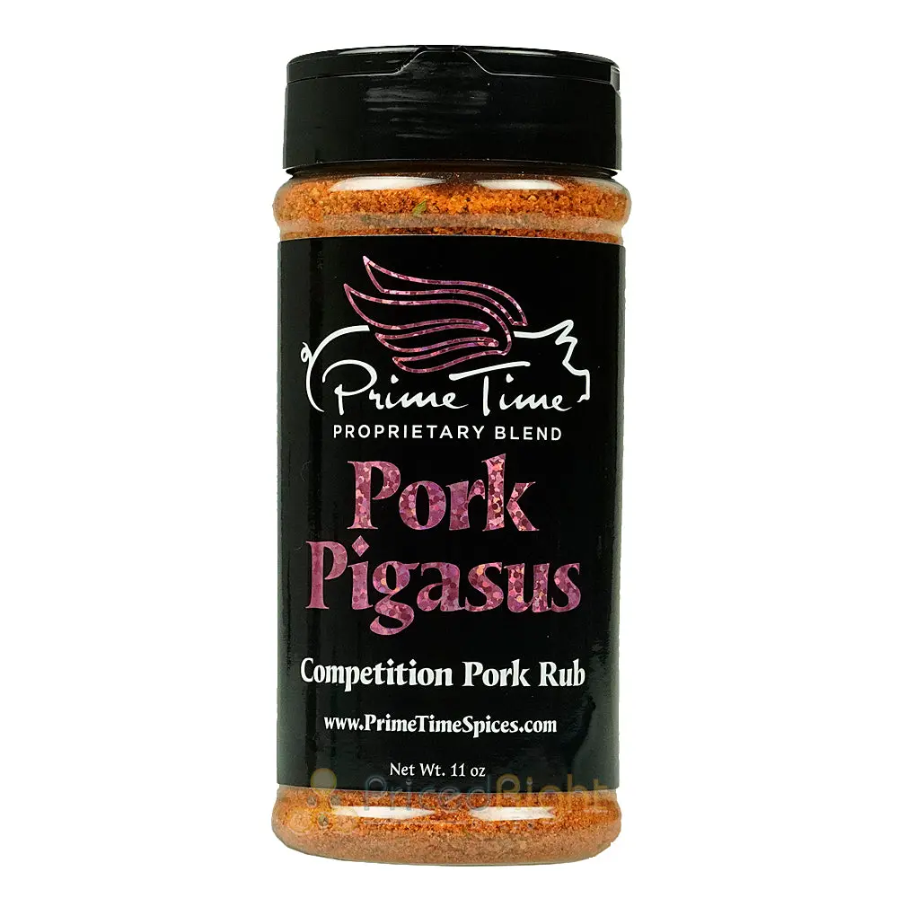 Prime Time Spices' Pork Pigasus 11Oz. 0 Calorie Award Winning Pig Seasoning 1