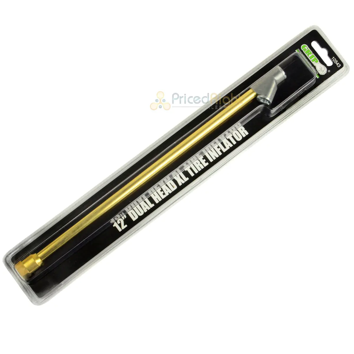 12" Dual Head Xl Tire Inflator Air Chuck 1/4" Npt 5/8" Hex Grip 10543 Straight 1