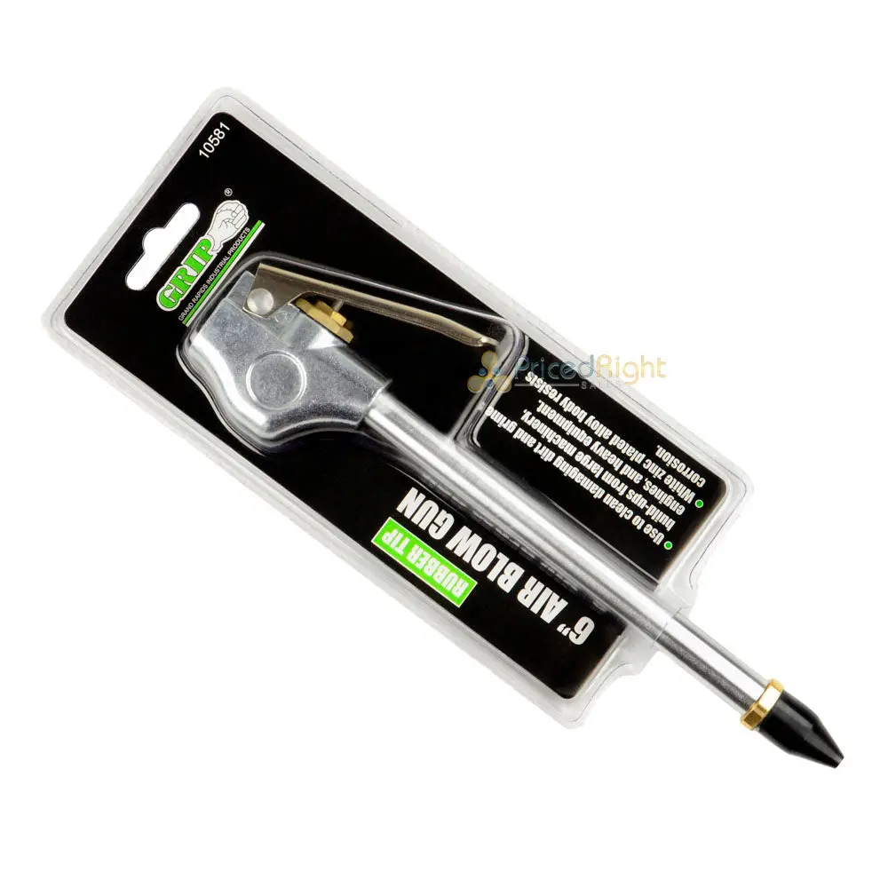 6" Air Blow Gun Rubber Tip 1/4" Npt Inlet Grip 10581 Blowgun Tool 1
