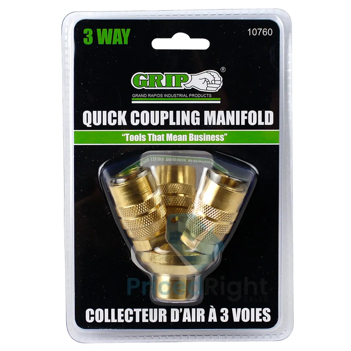 3 Way Air Hose Splitter Quick Coupler Manifold Air Inlet 1/4 Couplers Grip 10760 1