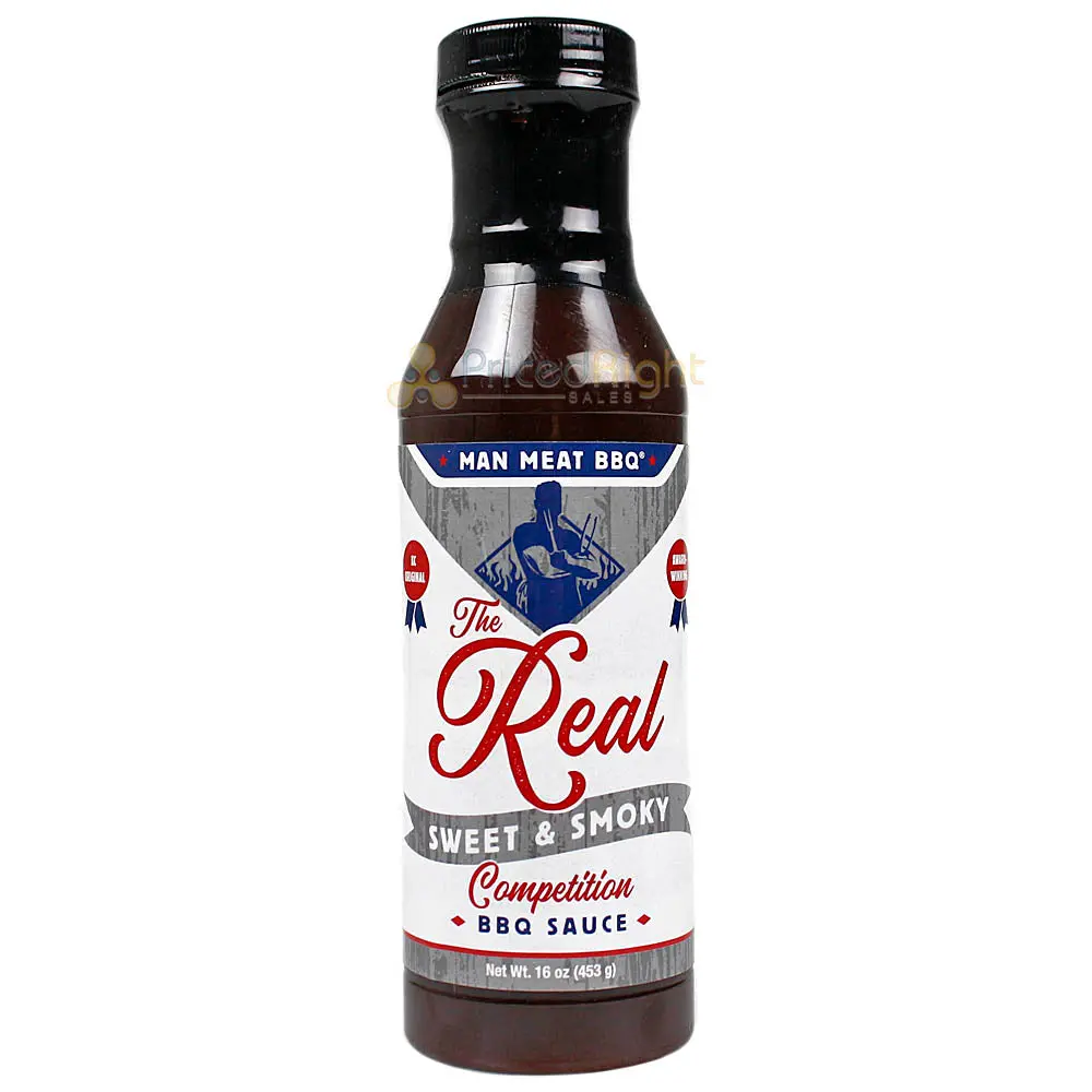 The Real Man Meat Bbq 16 Oz Sweet & Smoky Competition Bbq Sauce 11000-Manmeat 1