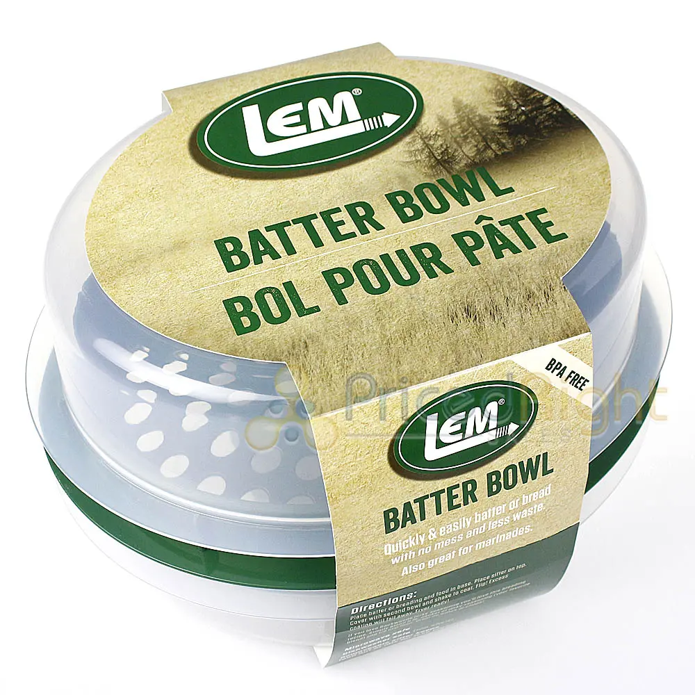 Even Coat Batter Bowl For Breading And Seasoning Lid-Locking Mechanism Lem 1