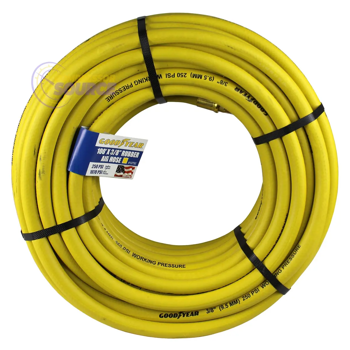 Goodyear Rubber Air Hose 100' Ft. X 3/8" In. 250 Psi Air Compressor Hose 12752 1