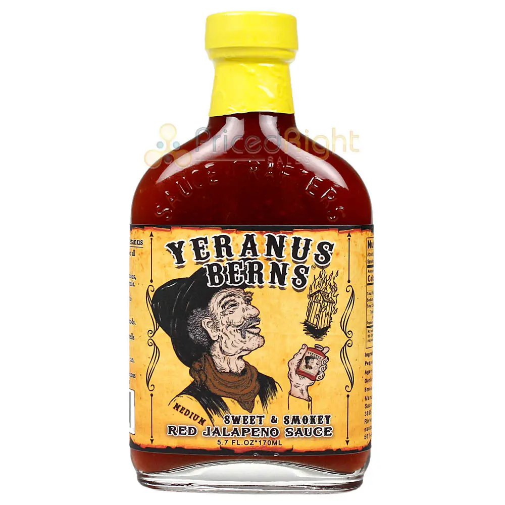 Sauce Crafters Yeranus Berns Sweet & Smokey Red Jalapeno Hot Sauce 5.7 Oz Bottle 1
