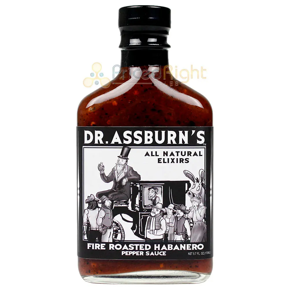 Sauce Crafters Dr. Assburns Fire Roasted Habanero Hot Sauce Smokey 5.7 Oz Bottle 1