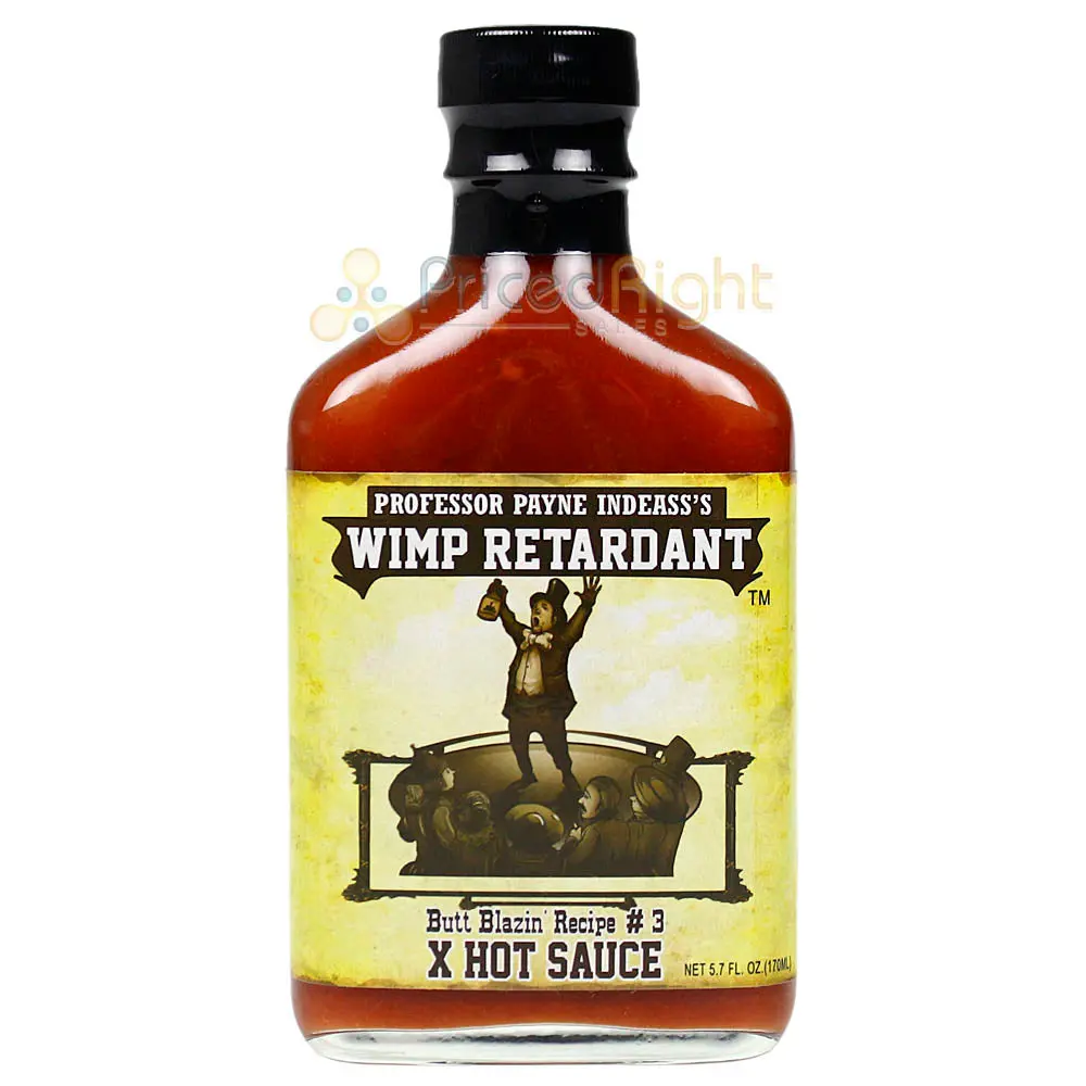 Sauce Crafters Professor Payne Indeass's Wimp Retardant Hot Sauce 5.7 Oz Bottle 1