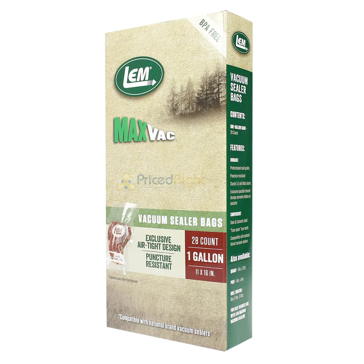 Lem Maxvac 28 Count 11" X 16" Gallon Size Air Tight Vacuum Bags Bpa Free 1388 1