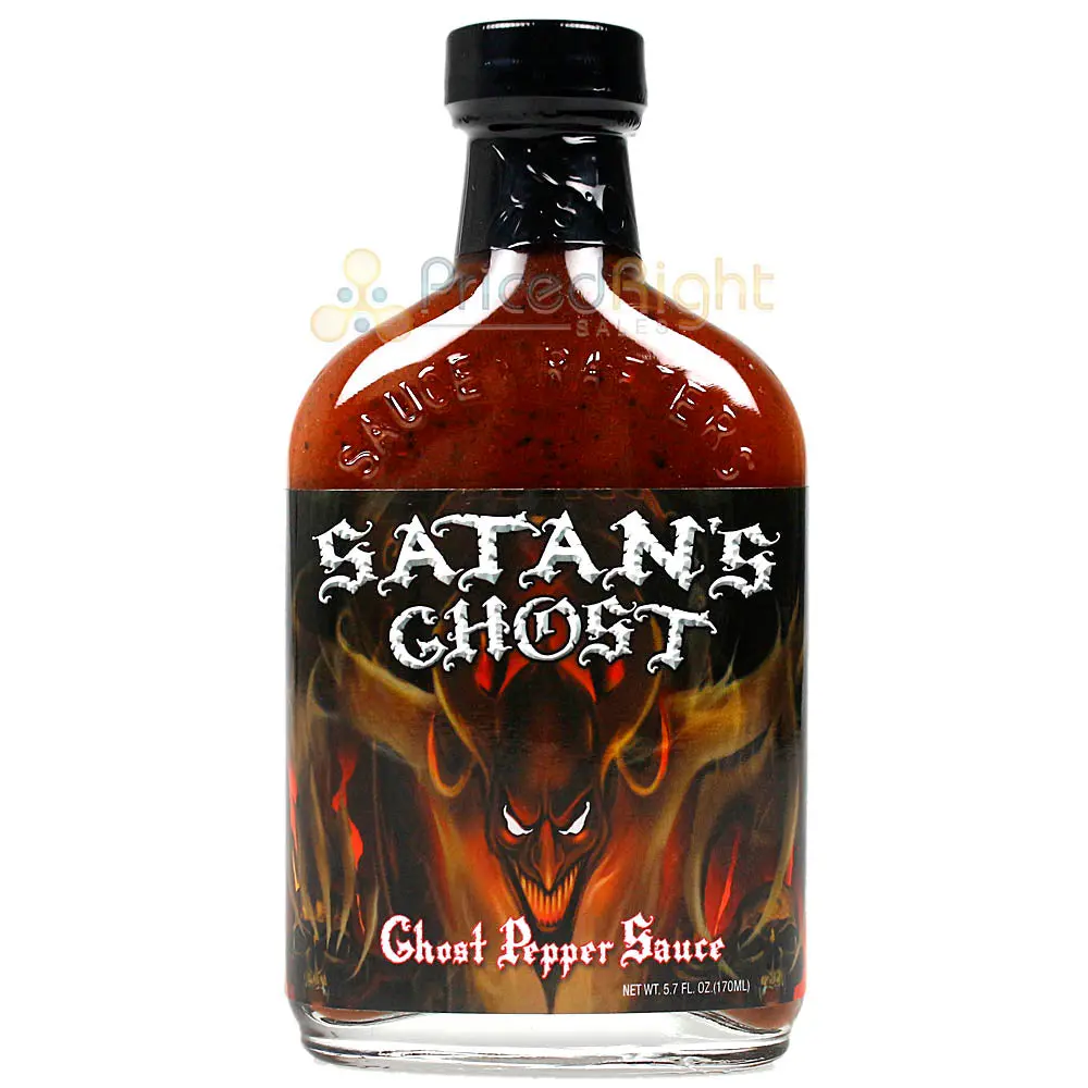 Sauce Crafters Satan's Ghost Hot Sauce Ghost Pepper All Natural 5.7 Oz Bottle 1