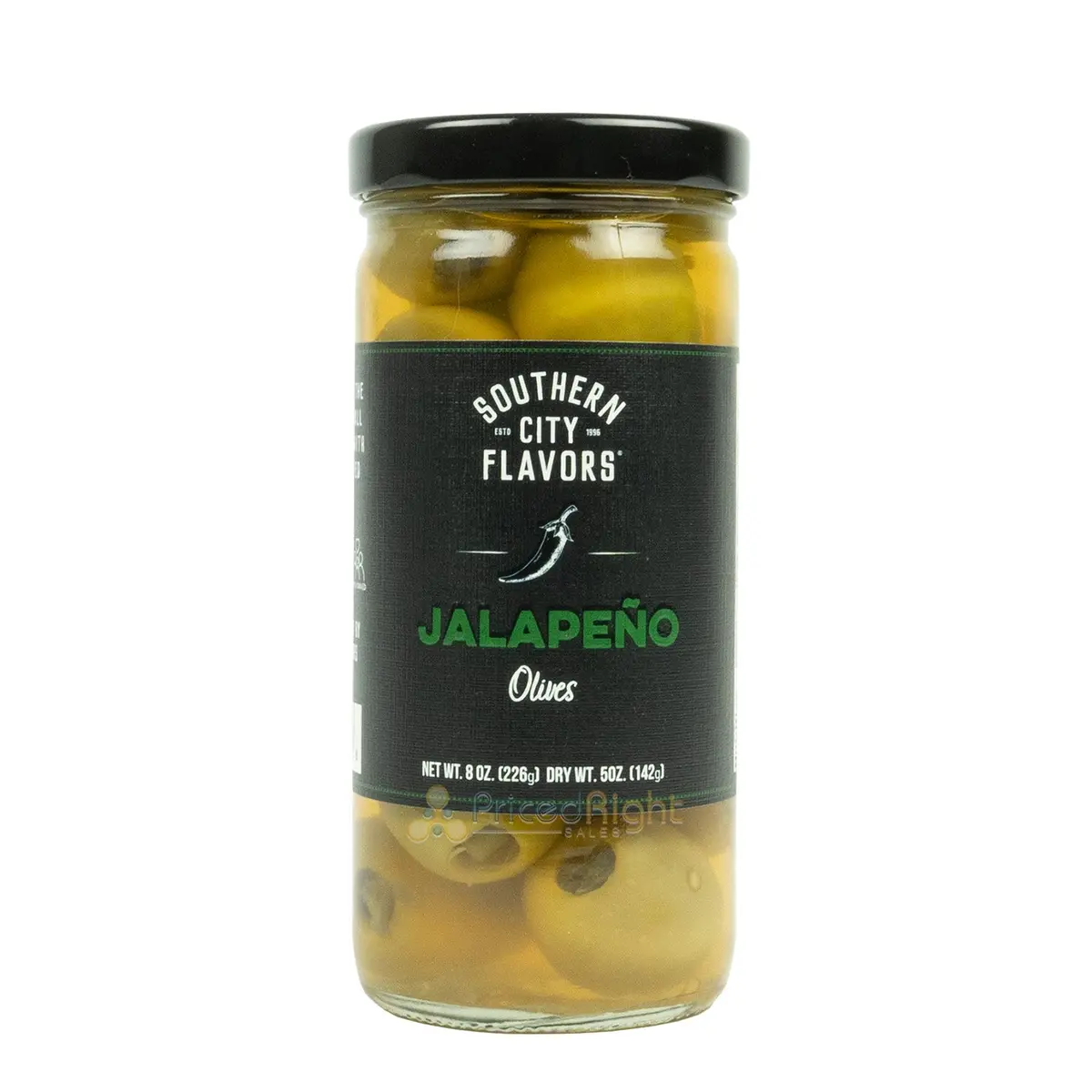 Southern City Flavors Jalapeno Stuffed Olives 8 Oz Container Made In The U.S.A. 1