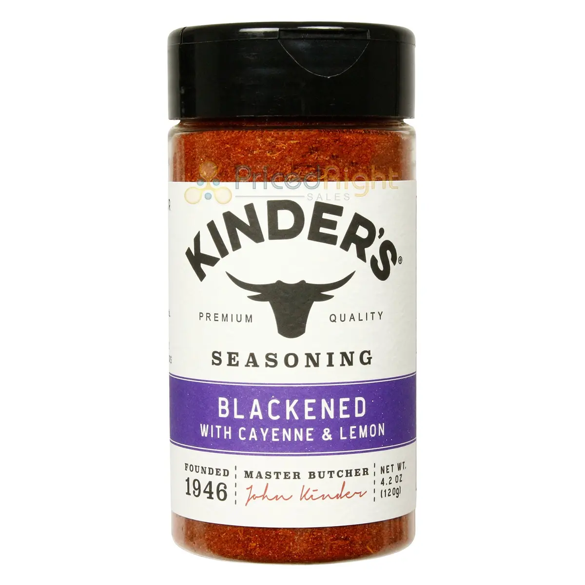 Kinder's Blackened With Cayenne & Lemon Grilling Seasoning Gluten Free 4.2 Ounce 1