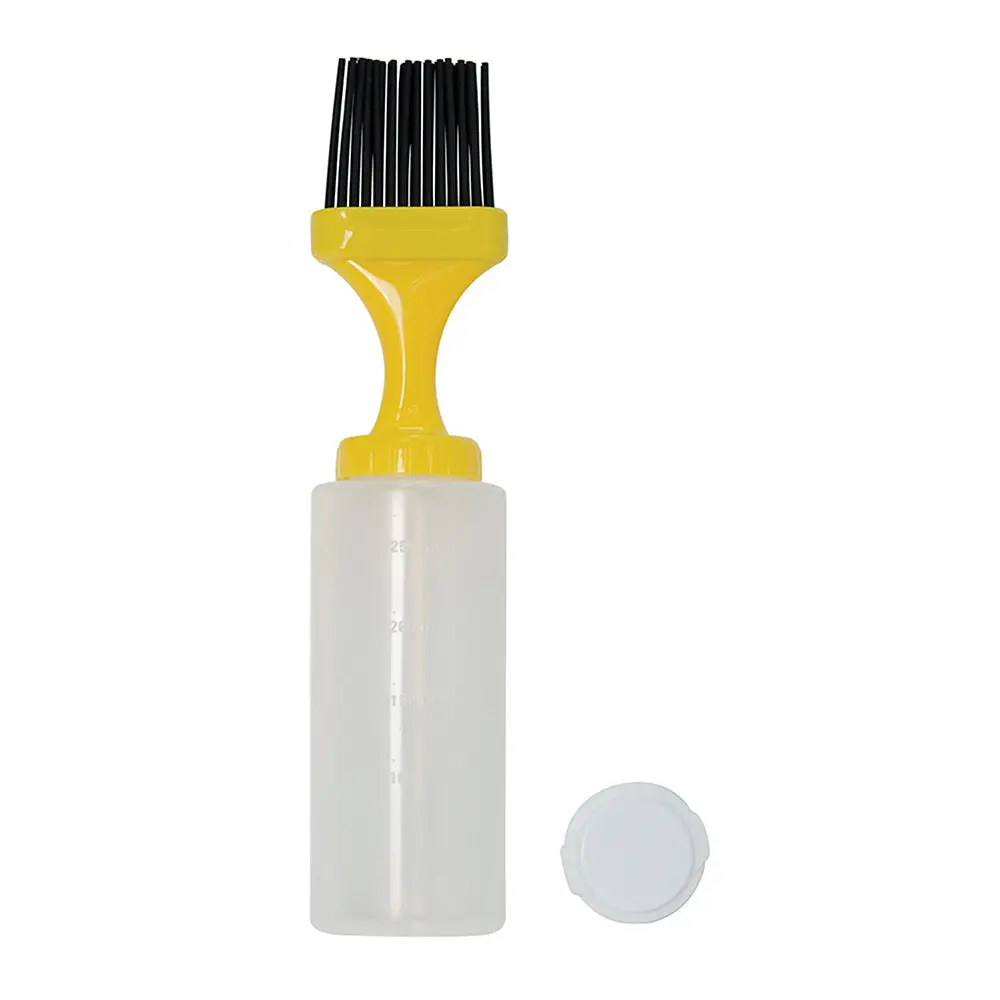 Silicone Brush Basting Bottle 250 Milliliter With Brush Lid And Seal Lid Yellow 1
