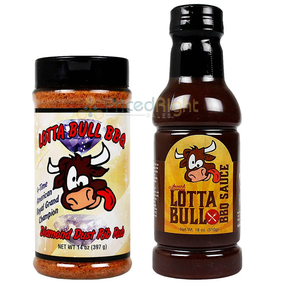 Lotta Bull 2 Pack Diamond Dust Rib Rub 14 Oz & Original Bbq Sauce 18 Oz Bottle 1