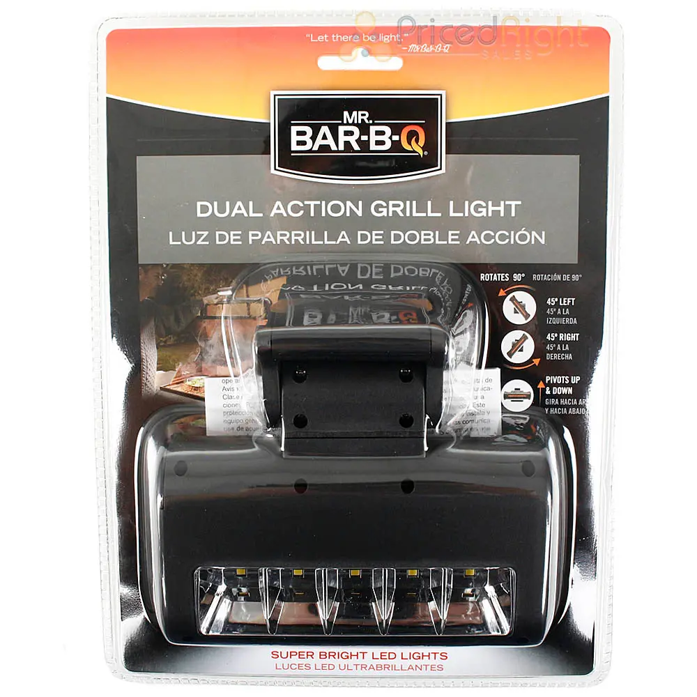 Mr. Bar-B-Q Dual Action Pivot Grill Light Bright Led 45° Head Rotation 40261Y 1