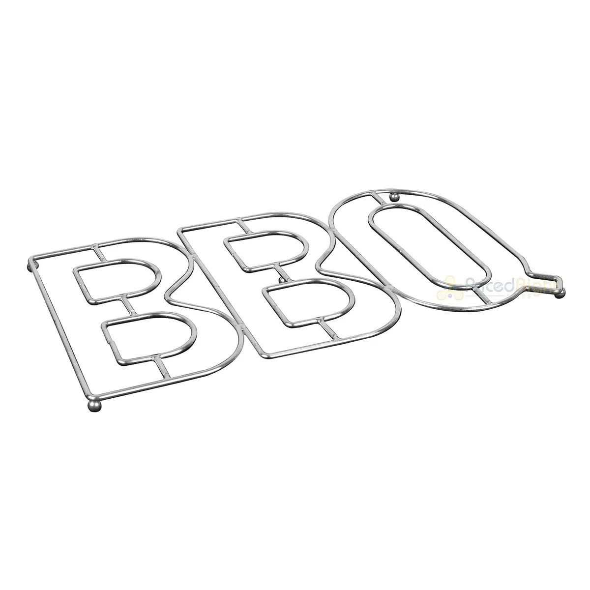 Mr. Bar-B-Q "Bbq" Trivet Metal Silver Finish For Indoor And Outdoor Cooking 1