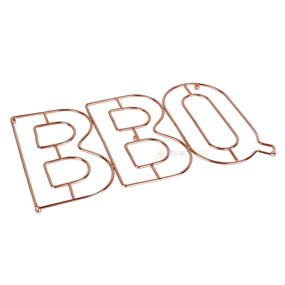 Mr. Bar-B-Q "Bbq" Trivet Metal Rose Gold Finish For Indoor And Outdoor Cooking 1