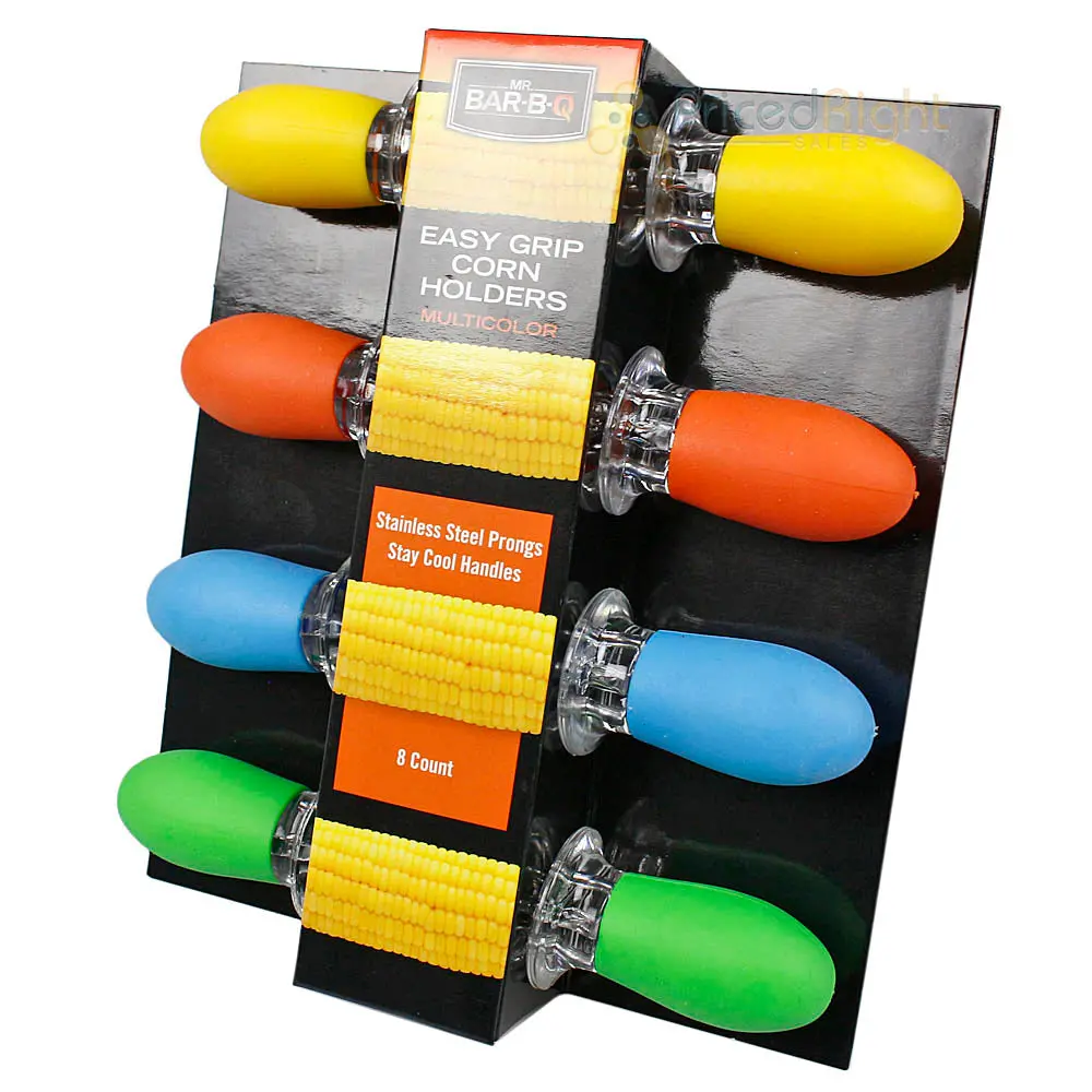 Mr Bar-B-Q Easy Grip Corn On The Cob Holders Multicolor Grips Skewers 8 Count 1