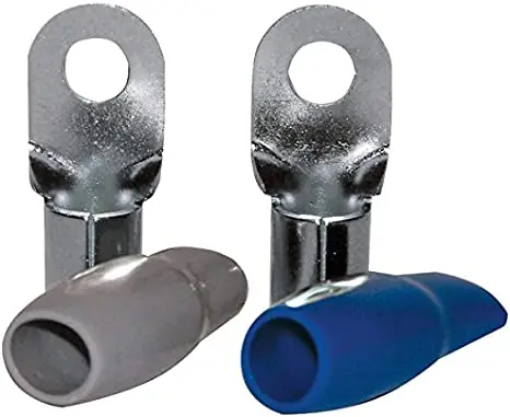 Db Link 0-Gauge Nickel Plated Ring Terminals, 2 Blue/2 Gray Pieces Per Package 1