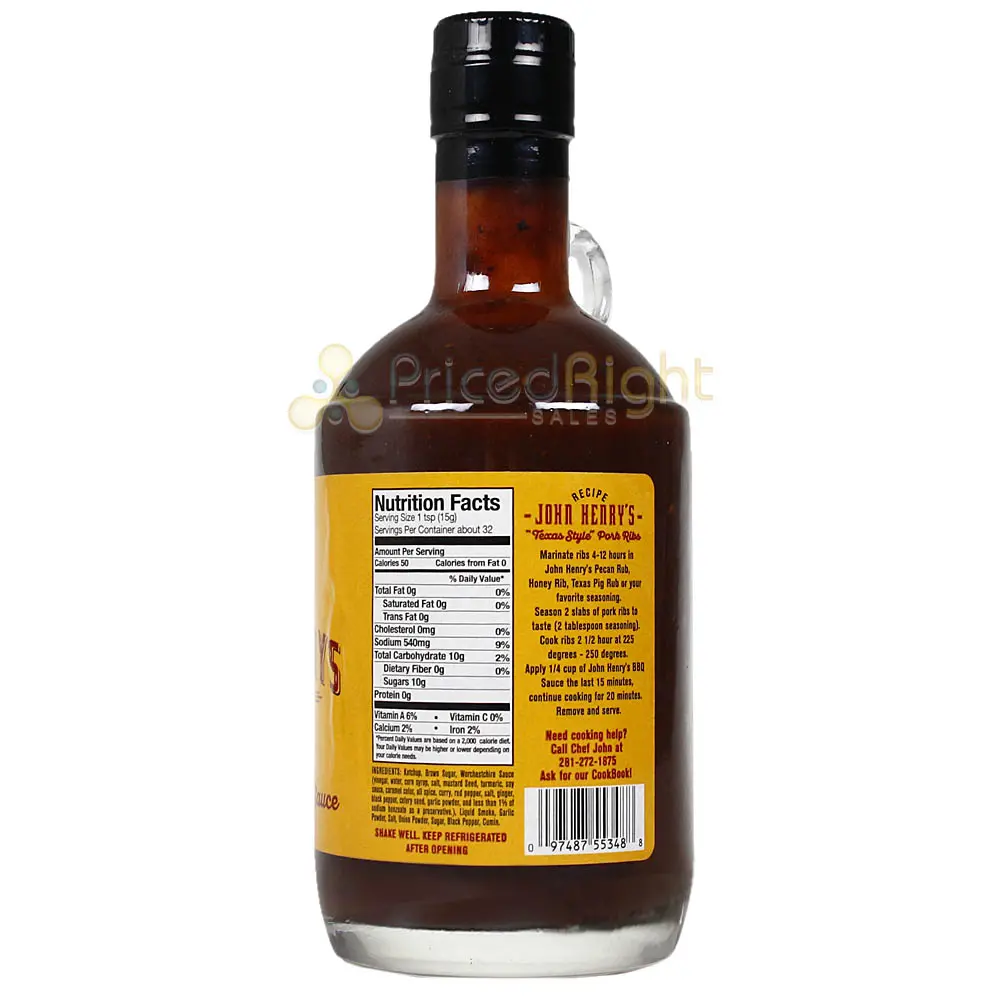 John Henry's Store Texas Pecan Bbq Sauce 13 Oz Bottle East Texas 55348 2