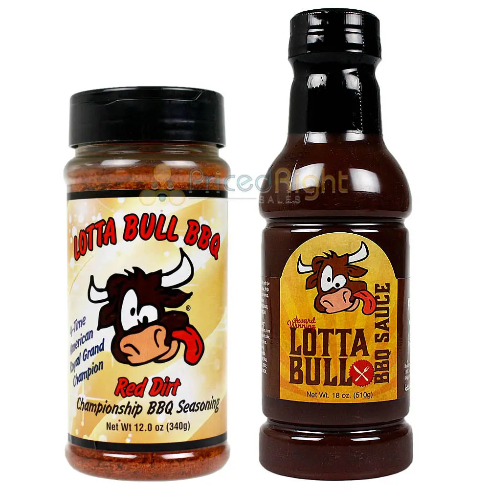 Lotta Bull 2 Pack Red Dirt Championship Bbq Rub 12 Oz & Original Bbq Sauce 18 Oz 1