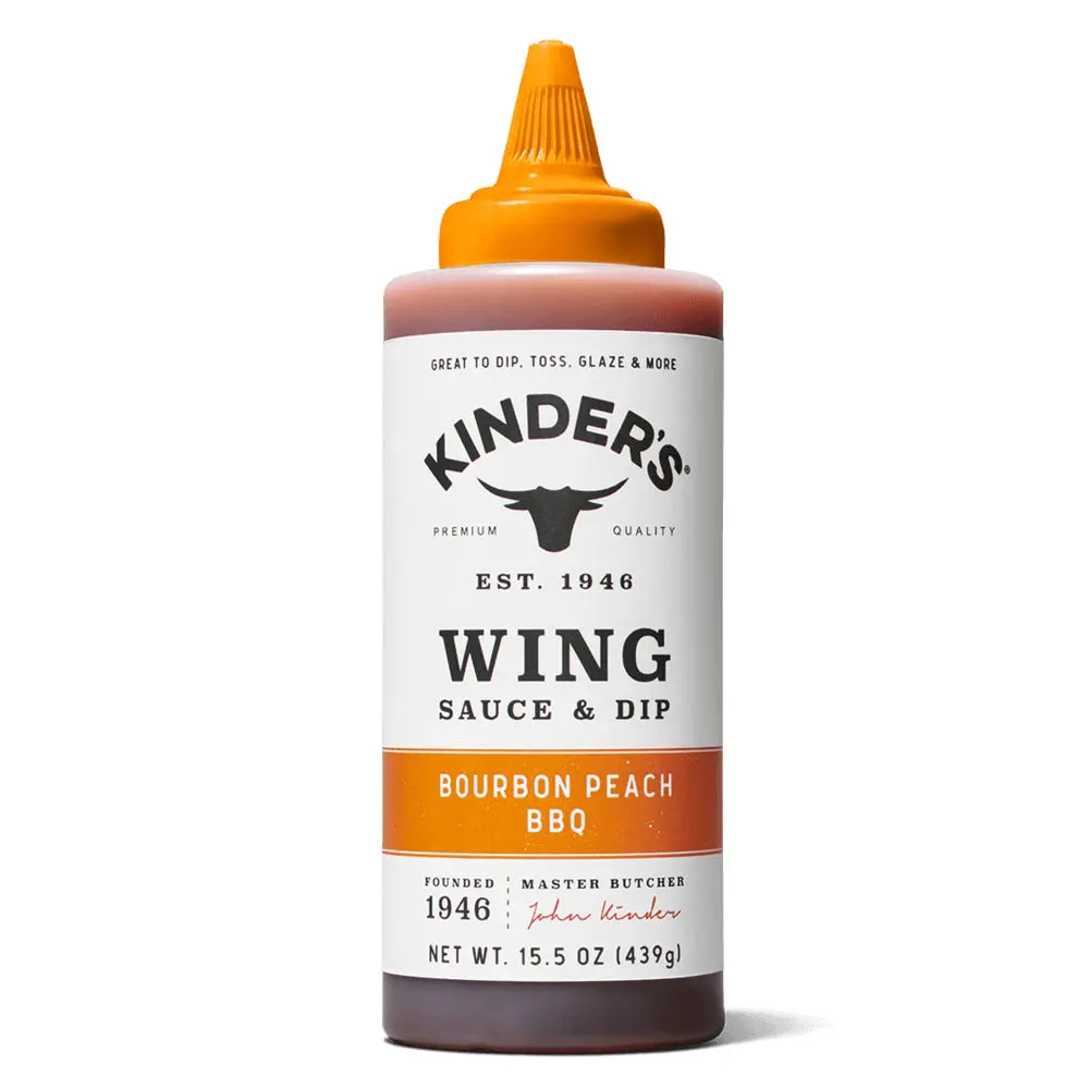 Kinders Bourbon Peach Bbq Wing Sauce 15.5 Oz Gluten Free No Hfcs 65506 1