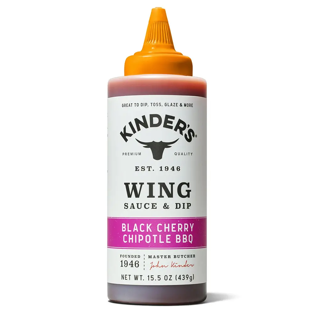 Kinders Black Cherry Chipotle Wing Sauce 15.5 Oz Gluten Free No Hfcs 65507 1