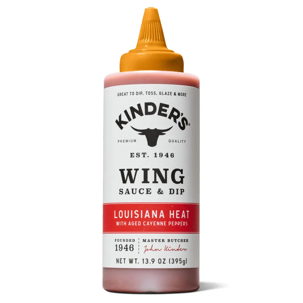 Kinders Louisiana Heat Wing Sauce 13.9 Oz Gluten Free Cayenne Pepper 70065 1
