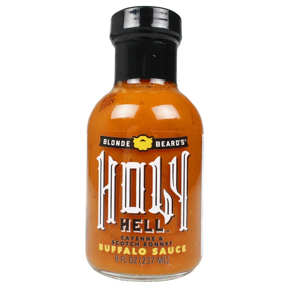 Blonde Beards Holy Hell Cayenne & Scotch Bonnet Buffalo Sauce All Natural 8 Oz 1